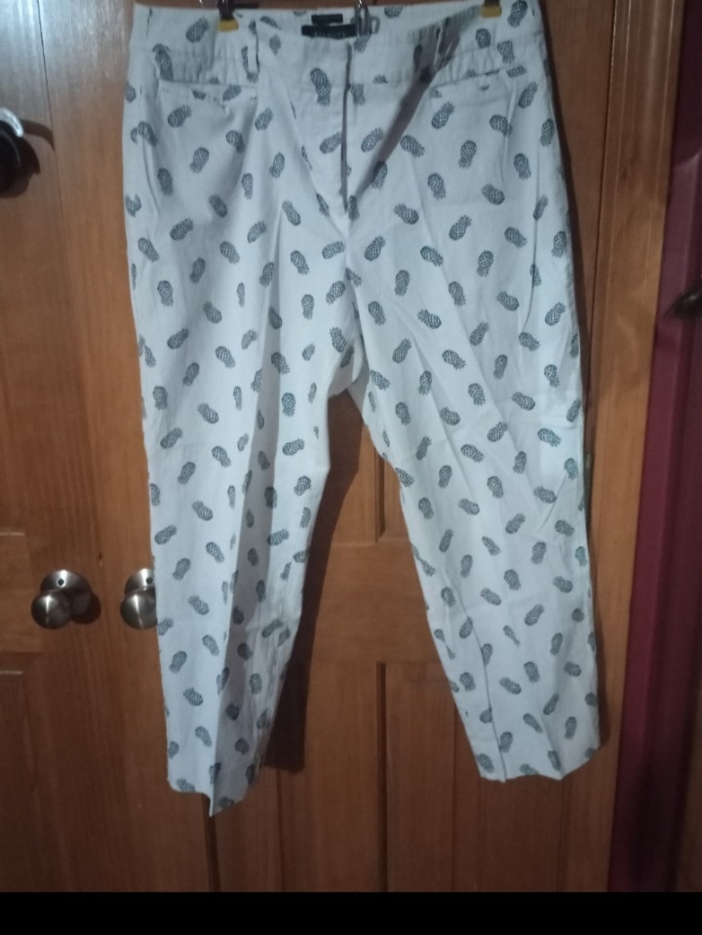 Talbots White Pineapple-Print Casual Kids Pants